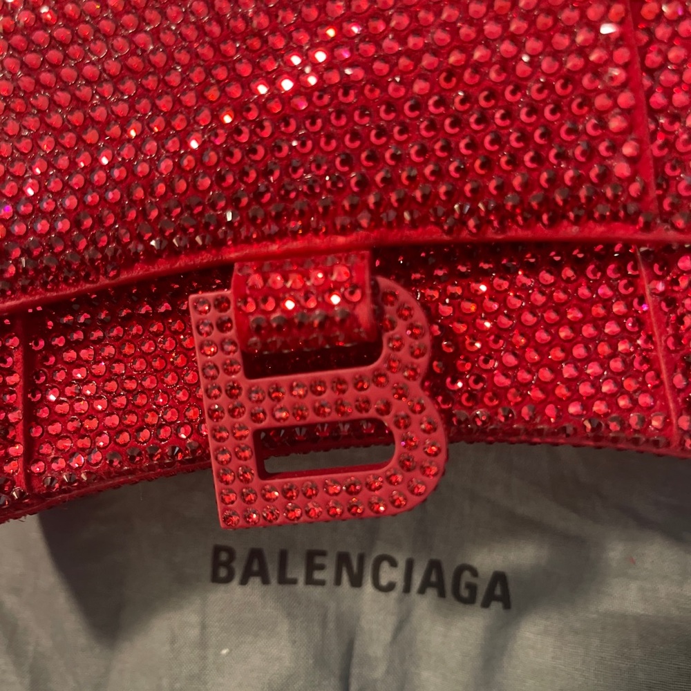 Balenciaga Red Suede Rhinestone xs hourglass - VERY RARE - Picture 4 of 6